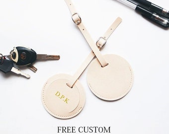 Personalised Luggage Tag Travel Set with Name, Travel Gift, Gold Stamped, PU Leather Luggage, Honeymoon, Hen Party Gift