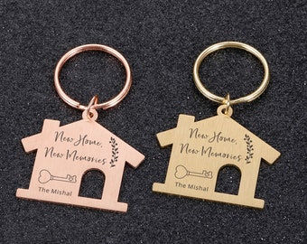 Our First Home Couples Keyring, Personalised House Warming Key Chain, Moving House Gift, New Home Keyrings, His & Hers Homeowner