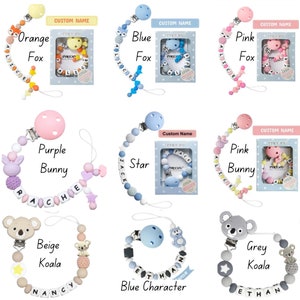 Handmade Crochet Newborn Gift Set (3pc) Cute Duck in Red Dress – Personalised Dummy Clip, Baby Shower Gift main image 0