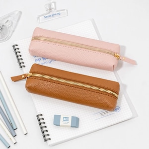 Personalised Monogram Pencil Case, Custom Pencil pouch, Pen case, Aesthetic pouches, Leather pen bag, Mother days gift, Gift for Mum image 5