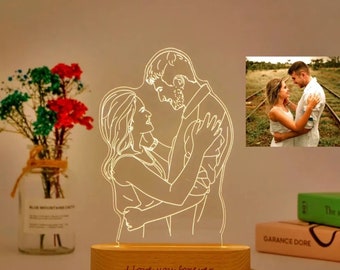 Custom 3D Photo Lamp, Personalized Photo Light, Wedding Personalised Led Lamp, Boyfriend Anniversary Gift, Valentines Day, Anniversary Gift