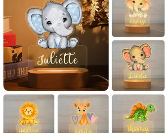 Children Personalised Night Lamp 3D Photo Lamp, Personalised Led Lamp, Lamp For Baby Kids Toddler Light Bedroom Birthday Animals