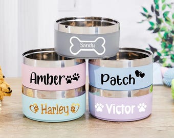Personalised Dog Bowl Custom Dog Feeder Bowls Insulated Stainless Steel Pet Bowl with Name Food Bowl Water Bowl Cat Bowls Pet Dog Cat Gifts