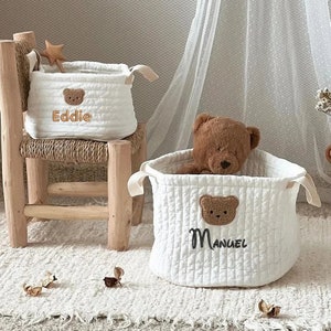 Personalisierter Namenskorb mit gestricktem Garn, Benutzerdefinierte Babypartygeschenke, Geschenk für Baby, Haustierspielzeugkorb, Wäschekorb, Sortierender personalisierter Korb
