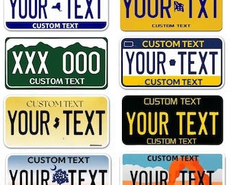 Personalised US Style License Plate, Custom Number Plate, Car Registration Plate Wall art, 11.8 x 5.9 Inch, Aluminium Sign Poster