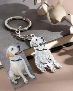 Personalised Dog Keychain, Customized Pet Photo Keychain, Custom Cat Keychain, Pet Memorial, Pet Portrait Keyring with Text Engraving By LGinvents Designed by LGinvents Shop owned by LG 4 years on Etsy