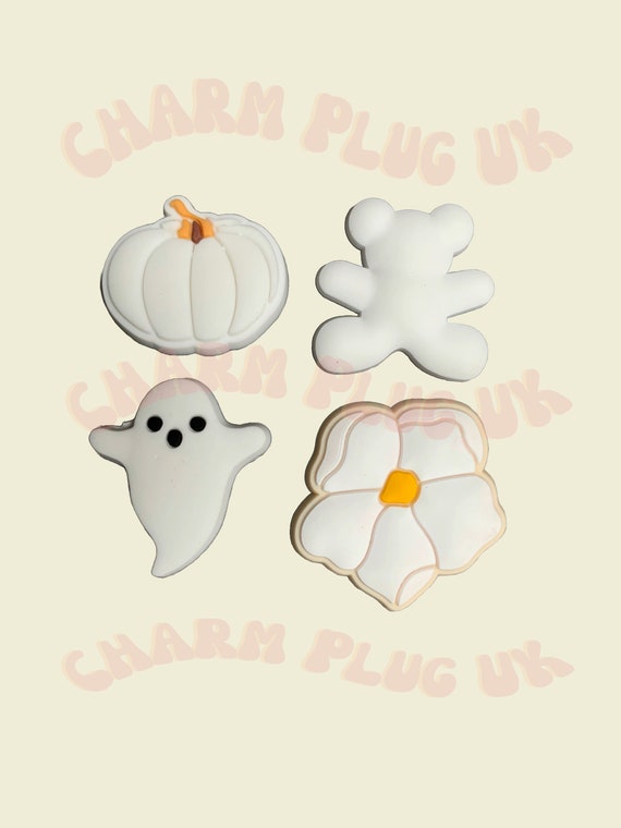 Croc Charms Shoe Clog Accessories Pin Badge Black & White Goth Cat Dog Car Ghost Paw Heart Ghost Pumpkin