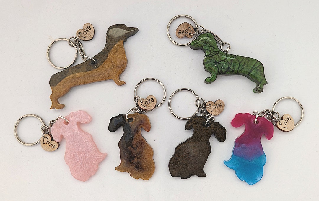 Resin Dachshund Sausage Dog Keyring Bag Charm or Phone Charm Etsy