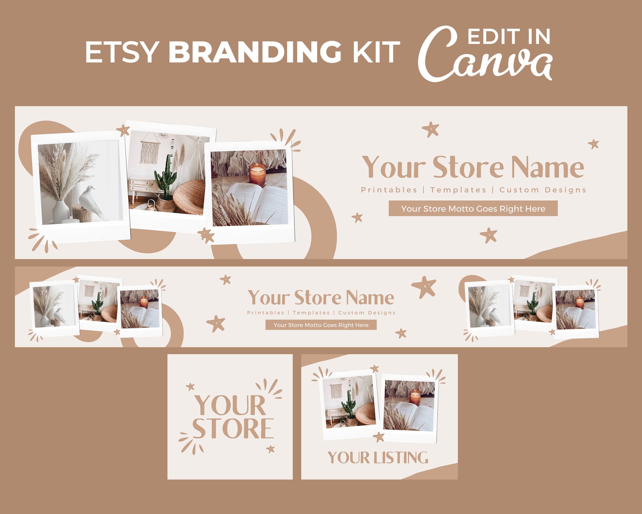 Boho Etsy Shop Kit Boho Etsy Branding Kit Boho Etsy Shop Etsy