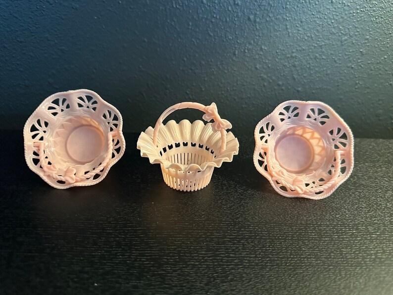 Vintage Plastic Easter Baskets Set of 3 Vintage Holiday Decorations Vintage Easter Decorations