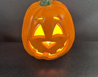 Vintage 1998 Halloween Decor Pumpkin Jack O Lantern Light Up Foam Blow Mold