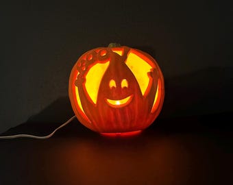 Vintage Gemmy Halloween Lighted Jack-O-Lantern - Foam Ghost