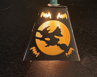 Vintage Halloween String lights - 10 Flying Witchs - Vintage Halloween Decoration - Vintage Holiday Decoration - Light Up Decoration