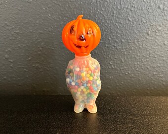Vintage E. Rosen Pumpkin Man Blowmold Candy Container – Halloween