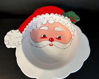 Vintage Santa Candy Bowl - Ullman 1980s Christmas Serving Tray