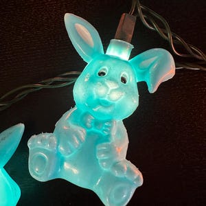 Vintage Easter - Easter Blow Mold String Lights - Bunny’s And Carrots - String Lights Shades - Hard Plastic 80s / 90s -