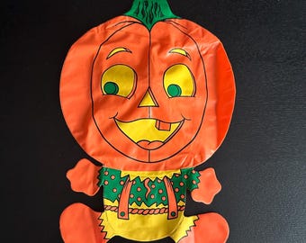 Vintage Halloween Inflatable Pumpkin Man – 12" JOL Decor