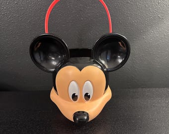 Vintage Mickey Mouse Bucket Halloween Trick Or Treat Candy Bucket