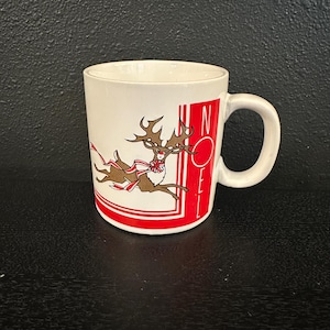 Vintage Christmas Mug - Vintage Mid Century Christmas Noel Deer Mug - Vintage Christmas - Christmas Mug -