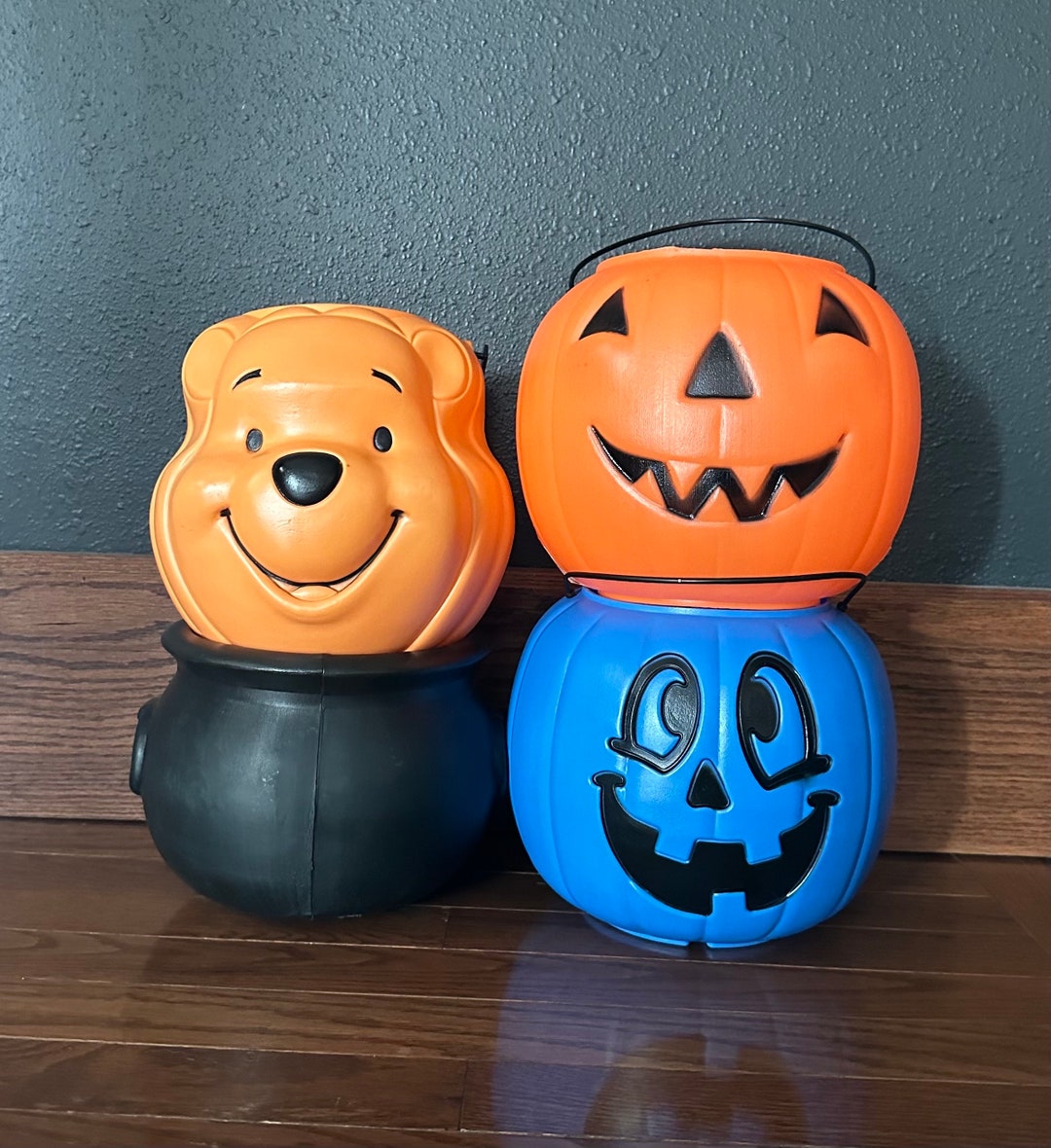 Vintage Halloween Buckets Winnie the Pooh Bucket Blue Jack Etsy