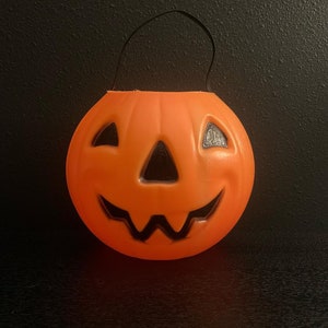 Vintage Halloween Carolina Enterprises (Empire) Pumpkin Candy Bucket Blow Mold