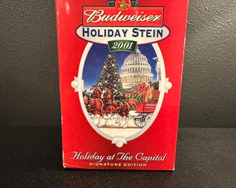 Vintage Budweiser Holiday Stein 2001 - “Holiday At The Capitol”