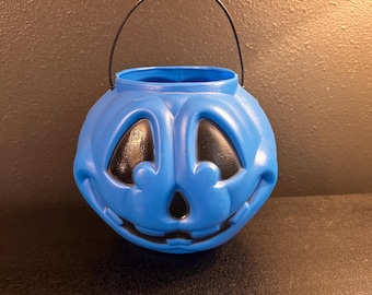 Vintage General Foam Halloween Blow Mold Candy Bucket - Jack O Lantern