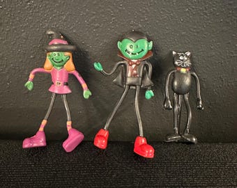 Vintage Halloween Bendy Figures, CHOOSE YOUR OWN, 70's 80's Toy