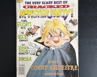 Vintage Cracked Monster Party Comic Book #8 - 1990, Freddy Krueger, Elvira