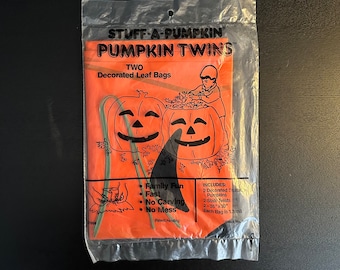 Vintage Halloween Pumpkin Lawn Bags – NOS 90s Decoration