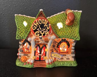 Vintage Ceramic Halloween Haunted House - Ghouls Gym Creepy Hollow  Halloween Midwest Of Cannon Falls