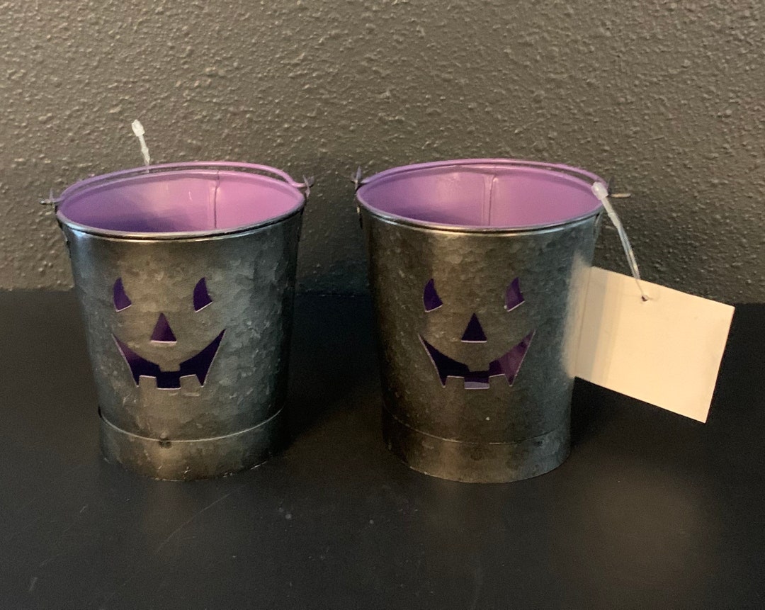 Vintage Halloween Metal Pumpkin Pail Vintage Halloween Decoration Retro