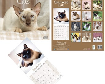 Siamese Cats Calendar 2022 Cute Wall 15% OFF MULTI ORDERS! 