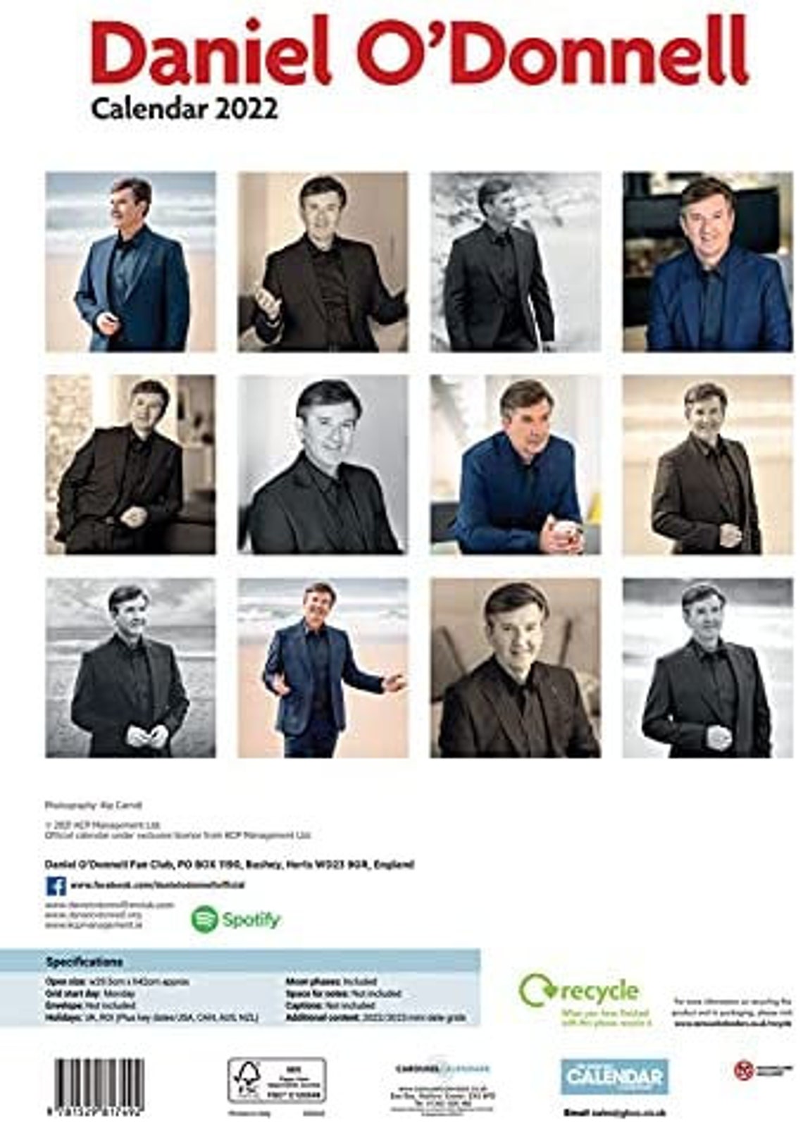 Daniel O'donnell Official Calendar 2022 Etsy