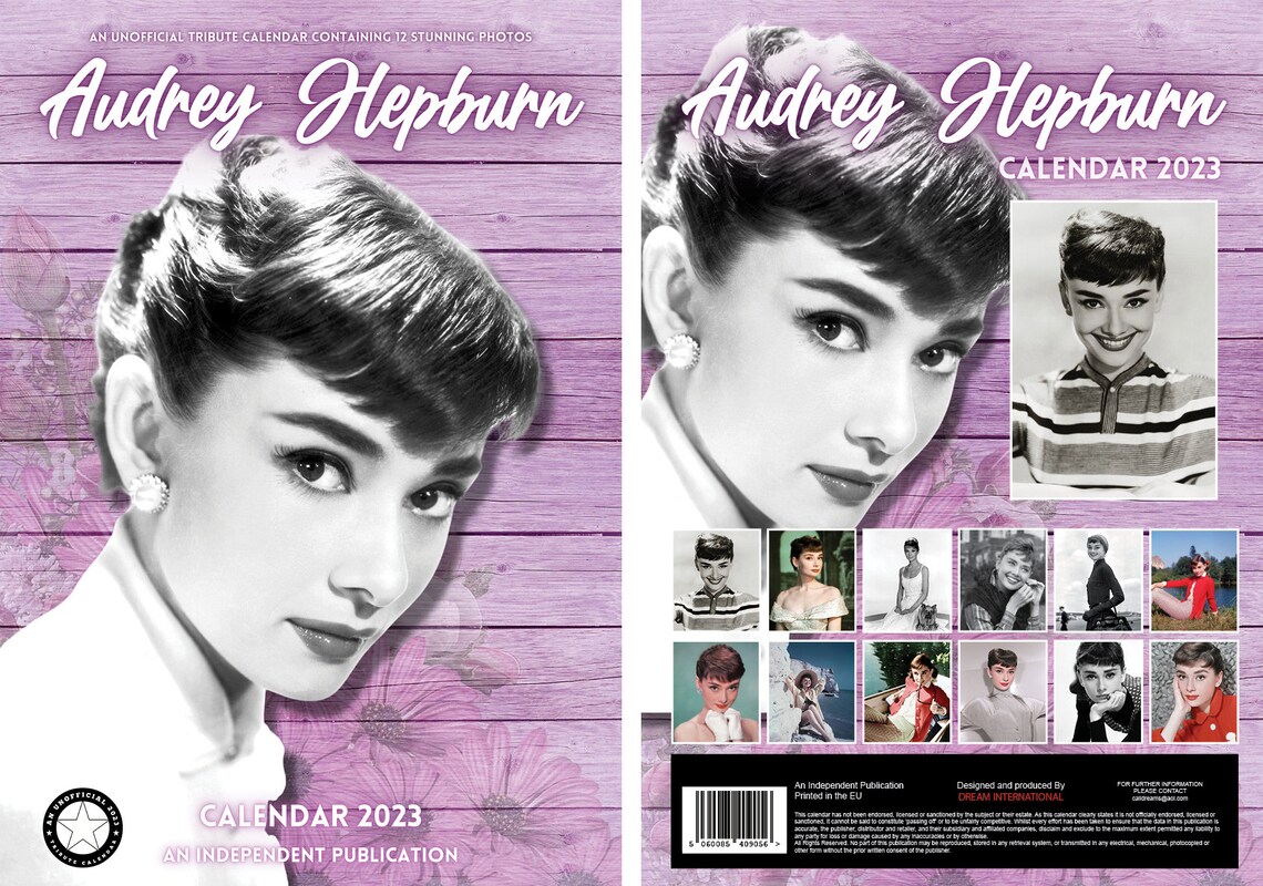 Audrey Hepburn Calendar 2023 Etsy Hong Kong
