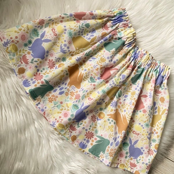 Easter Skirt, Easter Outfit, Handmade Skirt, Bunny Skirt, Girls Skirt, Rabbit Skirts