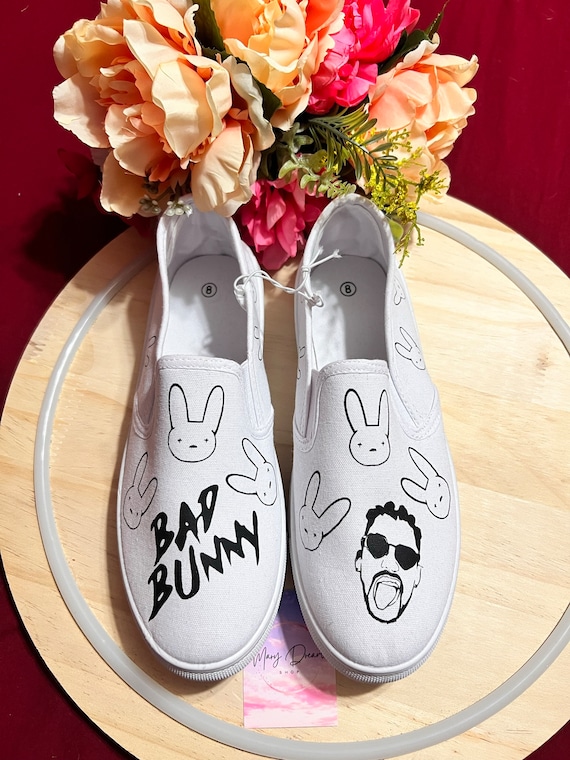 BAD BUNNY Slip on Shoes Women Shoes Bad Bunny Shoes Etsy