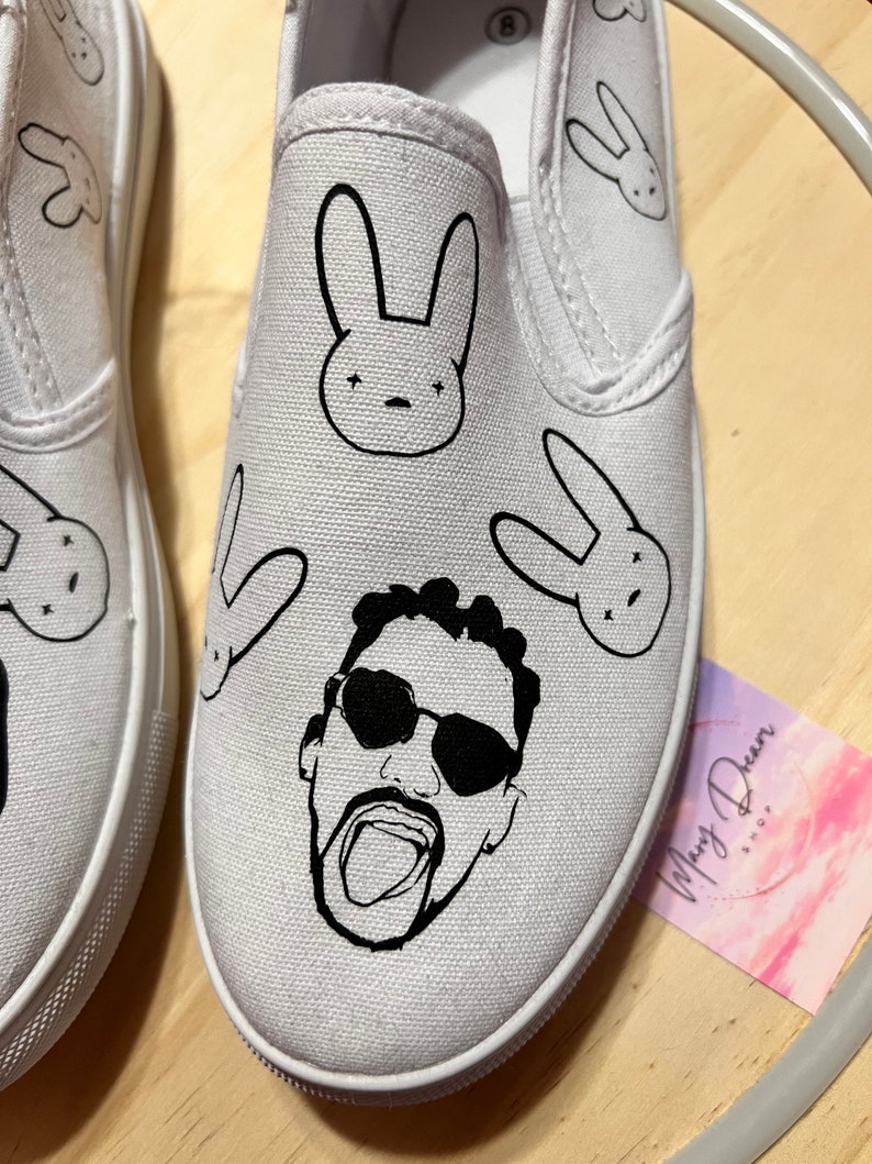 BAD BUNNY Slip on Shoes Women Shoes Bad Bunny Shoes Etsy