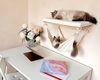 Cat shelves, 4 WOOD COLORS, Cat hammock, Cat bed, Cat wall furniture, 19.6'' (50cm)