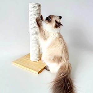 Modern klösbräda för katt – Minimalistiska fristående kattmöbler, klösbräda i trä, ekologiskt klovårdstorn för katt