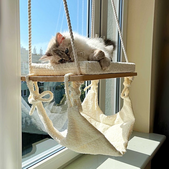 thumbnail image 2 of Cat Window Perch, Cat Scratcher - 40 Inch With Sisal Post, Height 2 of 13