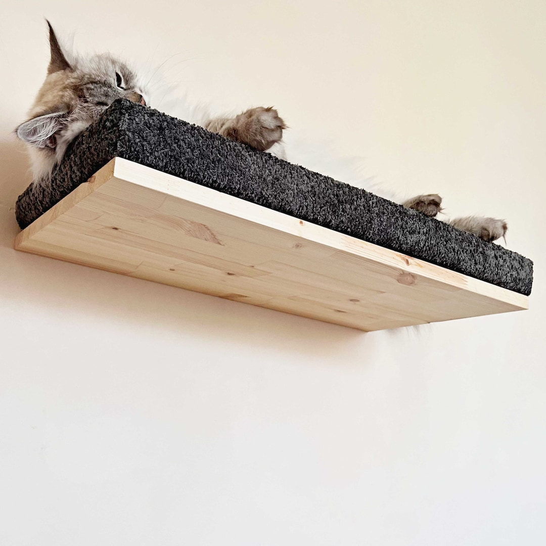 Étagère murale en bois pour chat gris, Perchoir pour chat, Étagères pour chat en bois, Meubles
