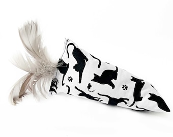 White/Black catnip Kicker toy, Cat Feather toy