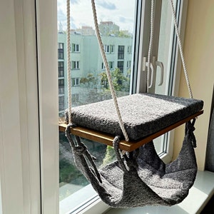 Cat tree, Cat Window Perch &#39;&#39;Light oak&#39;&#39;, Cat hammock, Cat shelves, Cat tower, Minimalistic pet furniture