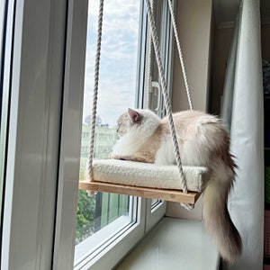 Cat Tree, Cat Window Perch, Cat tower, Cat hammock, Cat shelves, Cat shelf, Cat wall shelves, Cat wall furniture, Cat furniture wall image 2