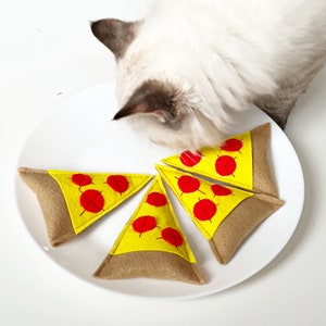 Feltro catnip giocattolo Pizza, Cibo gatto giocattolo (set di 2)