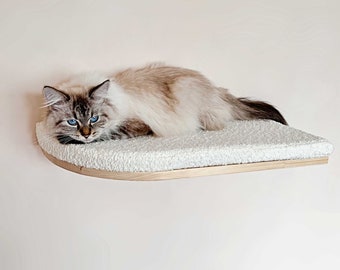 Cat shelves, 4 WOOD COLORS, Cat wall shelves, Cat bed, Cat wall furniture, 19.6'' (50cm)