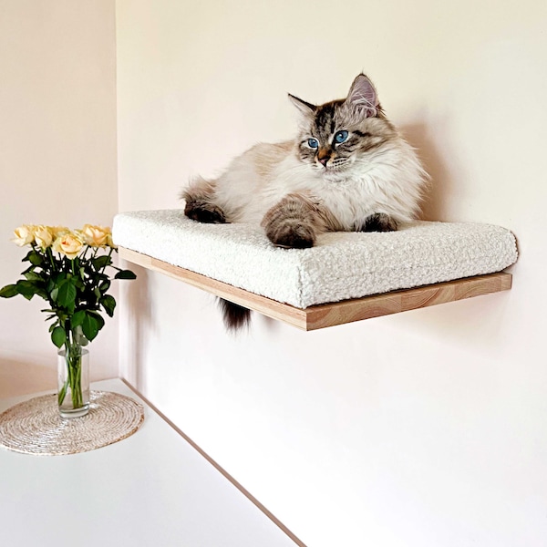 Soft cat wall shelves, Cat Bed, Cat Wall Furniture, Floating cat wall shelf, 4 Sizes: 15.5''(40cm)/19.5'' (50cm)/23.5(60cm)27.5(70cm)