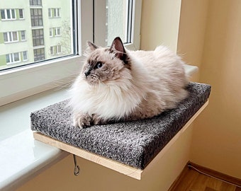 Cat Window Perch, Cat shelves, Dark Gray, Cat hammock, Cat window hammock, 4 SIZES, Modern cat furniture