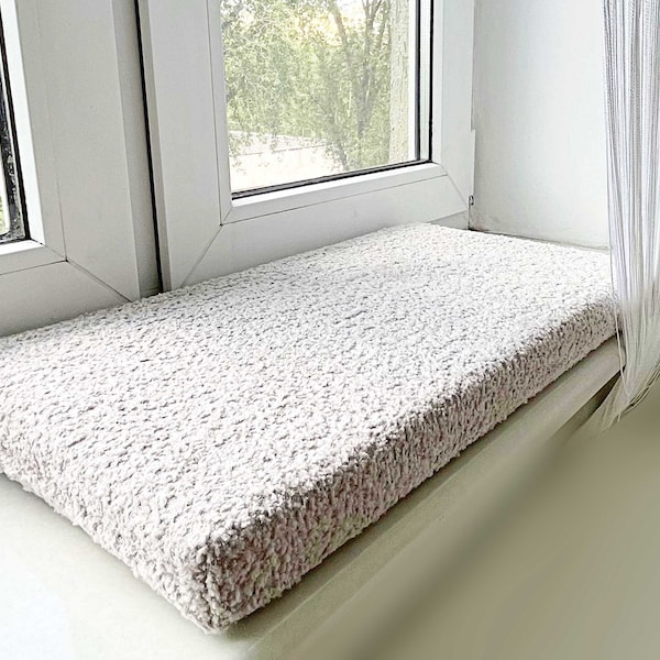 Soft gray cat window bed,  Cute cat bed, Cat window perch, Mattress for dog and cat, Minimalistic pet furniture